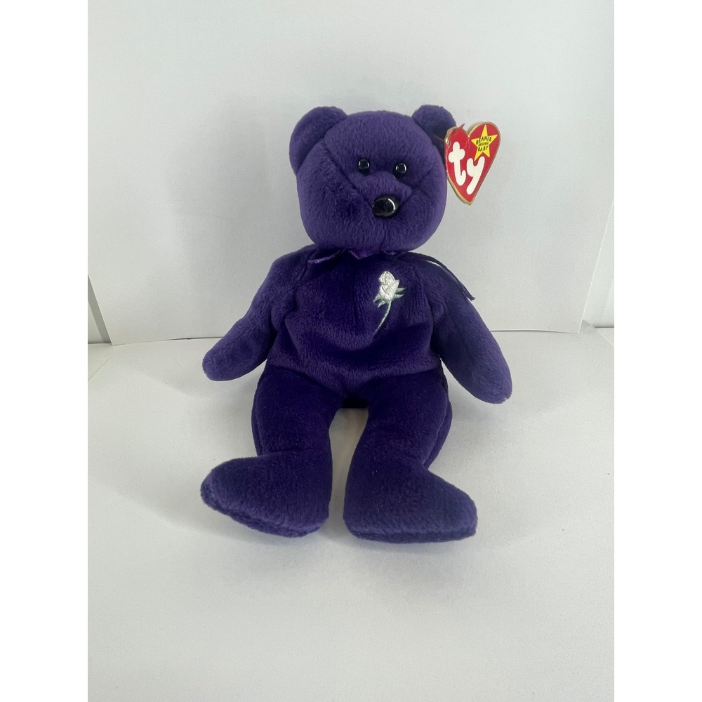 Ty Beanie Babies Princess Diana Memorial Bear Purple Vintage Plush 1997